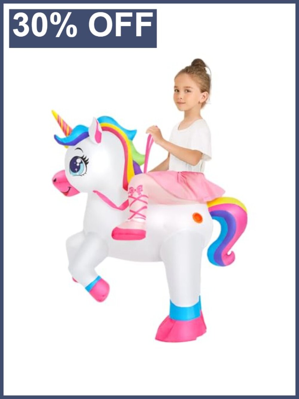 Kids Inflatable Unicorn Costume Blow Up Suit Halloween Party Ride On